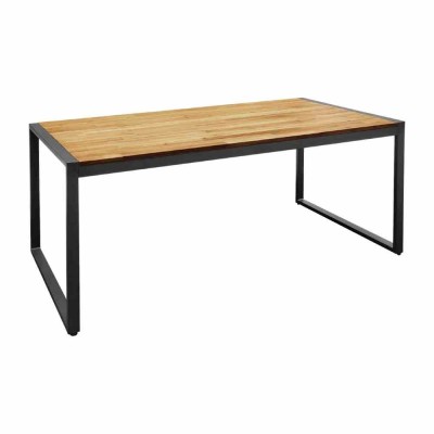 BOLERO - Table industrielle rectangulaire - acier et acacia, 180 cm