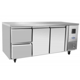 ATOSA - Table réfrigérée 2 portes pleines GN 1/1 et tiroirs sans dosseret