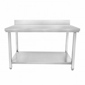 CUISTANCE - Table inox adossée P. 600 mm L. 1200 mm