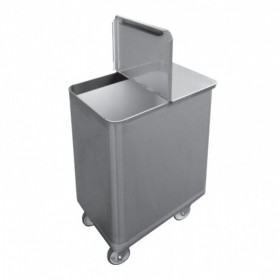 L2G - Bac sel/farine inox avec couvercle 130 L
