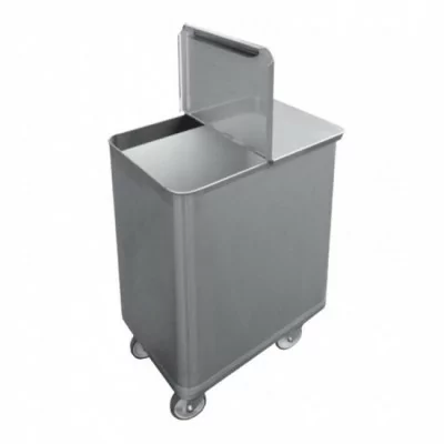L2G - Bac sel/farine inox avec couvercle 130 L
