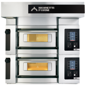 MORETTI - Four à sole 2 chambres, 2x2 pizzas 35 cm ou 2 plaques 600x400 mm