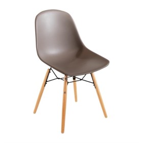 BOLERO - Chaise moulée PP avec structure métallique Arlo café (lot de 2)
