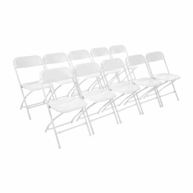 BOLERO - Chaises pliantes blanches (lot de 10)