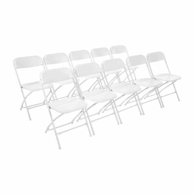 BOLERO - Chaises pliantes blanches (lot de 10)