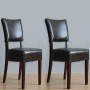 BOLERO - Chaises confortables en simili cuir marron foncé (lot de 2)