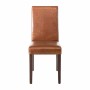 BOLERO - Chaise dossier haut en simili cuir marron patiné x2