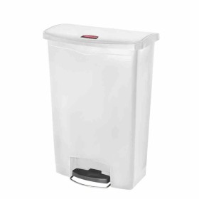 RUBBERMAID - Poubelle à pédale frontale large Slim Jim Step-On blanche 90L