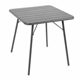 BOLERO - Table à lattes carrée en acier 700mm grise