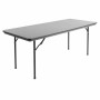 BOLERO - Table rectangulaire pliante grise en ABS 1830mm