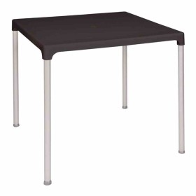 BOLERO - Table carrée avec pieds aluminium noire 750mm