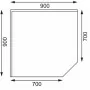 VOGUE - Table d'angle inox 700 mm