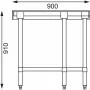 VOGUE - Table d'angle inox 700 mm