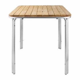 BOLERO - Table carrée en frêne et aluminium 700mm