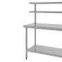 VOGUE - Table inox avec 2 étagères supérieures 1200mm