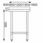 VOGUE - Table en acier inoxydable avec rebord 900 x 700mm