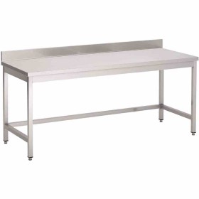GASTRO M - Table inox sans étagère basse avec dosseret 700 x 700 x 850mm