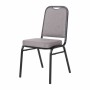 BOLERO - Chaise de banquet avec dossier carré et tissu gris lot de 4