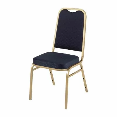 BOLERO - Chaises de banquet à dossier carré bleues (lot de 4)