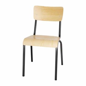 BOLERO - Chaises avec assise et dossier en bois Cantina gris métal (lot de 4)