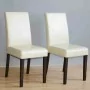 BOLERO - Chaises en simili cuir crème (lot de 2)