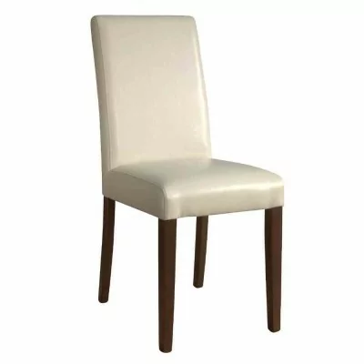 BOLERO - Chaises en simili cuir crème (lot de 2)