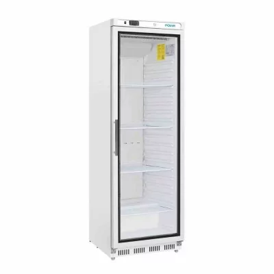 POLAR - Vitrine réfrigérée positive blanche porte vitrée Série C 400L