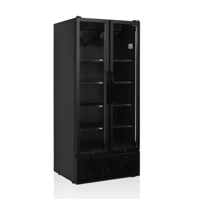 TEFCOLD - Vitrine positive vitrée noire 2 portes 535 L