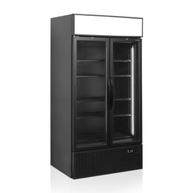 TEFCOLD - Vitrine noire vitrée 2 portes cadre alu 524 L