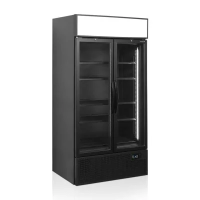 TEFCOLD - Vitrine noire vitrée 2 portes cadre alu 524 L