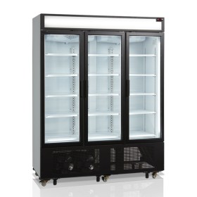 TEFCOLD - Vitrine positive noire 825 L 3 portes cadre aluminium