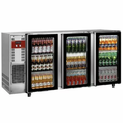 DIAMOND - Refroidisseur de bouteilles inox 3 portes vitrées, 579 L