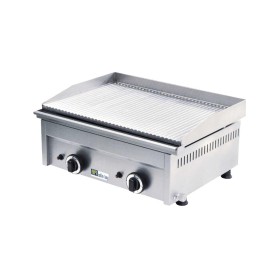 AFI - Plancha gaz rainurée, deux zones de cuisson de 600 x 400 mm