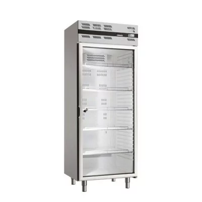 AFI - Armoire froide positive ventilée GN 2/1 476 L 1 porte vitrée inox