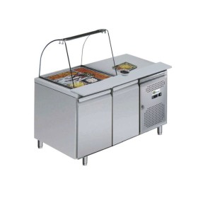 AFI - Table réfrigérée ventilée 2 portes avec saladette ouverte GN 1/1