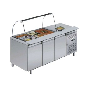 SERIAPRO - Table réfrigérée ventilée 3 portes avec saladette ouverte GN 1/1