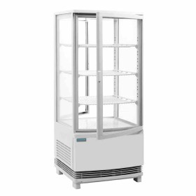 POLAR - Vitrine réfrigérée 4 faces vitrées, porte incurvée, 86 L 