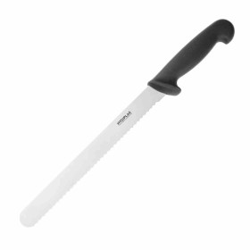 HYGIPLAS - Couteau à trancher denté noir 255 mm