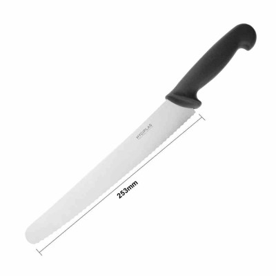 HYGIPLAS - Couteau à pâtisserie denté noir 250 mm 