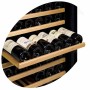 DIAMOND - Vitrine cave a vins, ventilée, 375 Litres, porte en acier inox, 2 T°, Noir