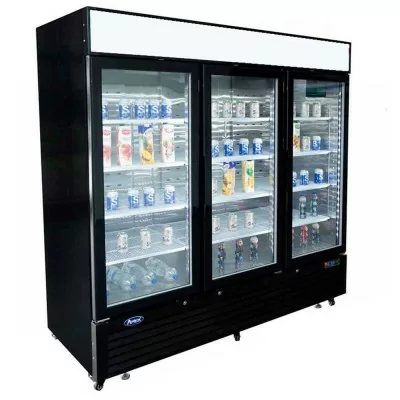 ATOSA - Vitrine positive avec bandeau lumineux 3 portes