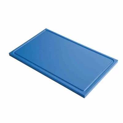 GASTRO M - Planche à découper avec rigole GN1/2 en polyéthylène haute densité  bleue