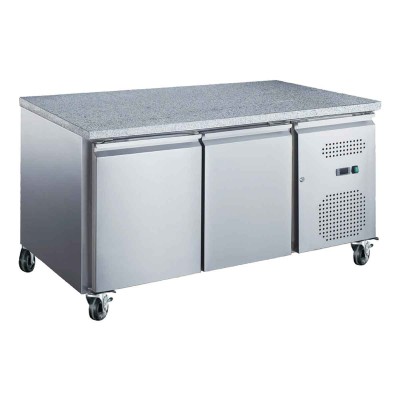 AFI - Table réfrigérée pâtissière 600x400 série STAR 2 portes dessus granit