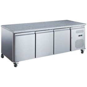 SERIAPRO - Table réfrigérée pâtissière 600x400 série STAR 3 portes dessus granit