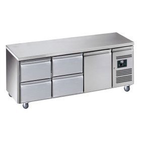 L2G - Desserte réfrigérée inox centrale 465 L 2 blocs 2 tiroirs et 1 porte