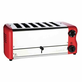 ROWLETT - Grille-pain 6 fentes rouge avec grilles sandwich