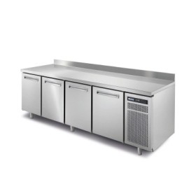 AFINOX - Table réfrigérée négative 600x400 4 portes dessus inox mural groupe à droite