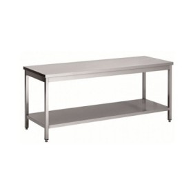 L2G - Table inox démontable avec étagère basse P. 700 mm L. 700 mm