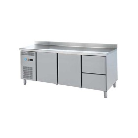 Déclassé - Table réfrigérée adossée 3 portes GN1/1 + ensemble tiroirs, groupe à gauche