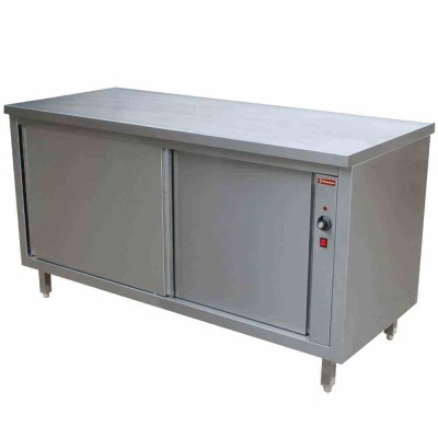DIAMOND - Table sur armoire chauffante portes coulissantes P. 600 mm L. 1000 mm